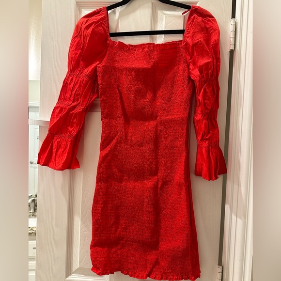 Smocked Red Dress - Picture 2 of 3